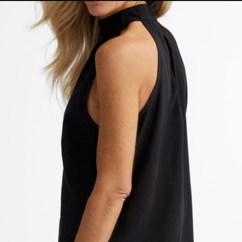 Teenflo Y2K Black Stretch Viscose Sleeveless Blouse Size 4
